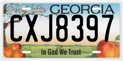 GA license plate CXJ8397