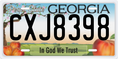 GA license plate CXJ8398