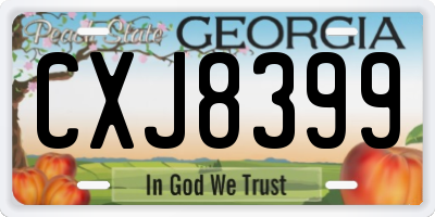 GA license plate CXJ8399