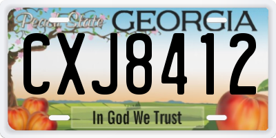 GA license plate CXJ8412