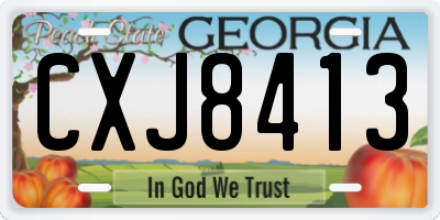 GA license plate CXJ8413
