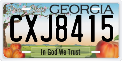 GA license plate CXJ8415