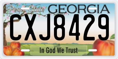 GA license plate CXJ8429