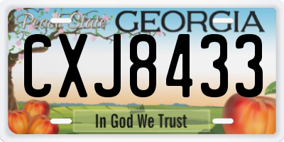 GA license plate CXJ8433
