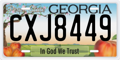 GA license plate CXJ8449