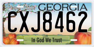 GA license plate CXJ8462