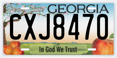 GA license plate CXJ8470