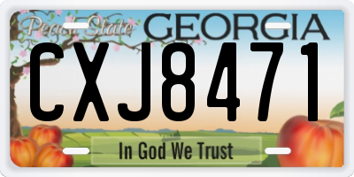 GA license plate CXJ8471