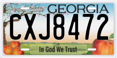 GA license plate CXJ8472