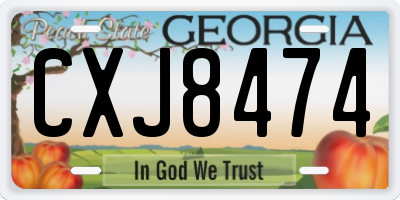 GA license plate CXJ8474