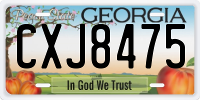 GA license plate CXJ8475