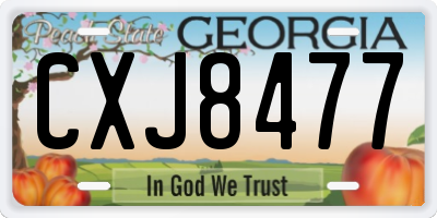 GA license plate CXJ8477