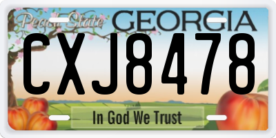 GA license plate CXJ8478