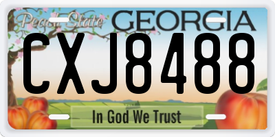 GA license plate CXJ8488