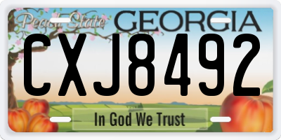 GA license plate CXJ8492
