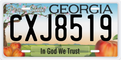 GA license plate CXJ8519