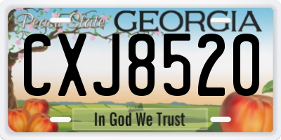 GA license plate CXJ8520