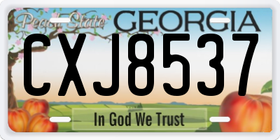 GA license plate CXJ8537