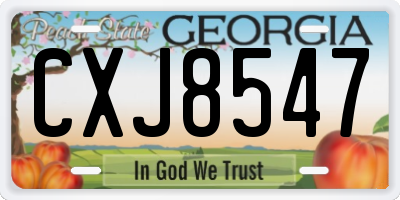 GA license plate CXJ8547