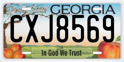 GA license plate CXJ8569