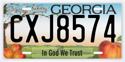 GA license plate CXJ8574