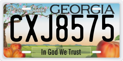 GA license plate CXJ8575