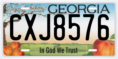 GA license plate CXJ8576