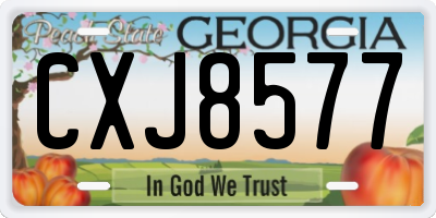GA license plate CXJ8577