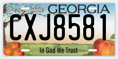 GA license plate CXJ8581