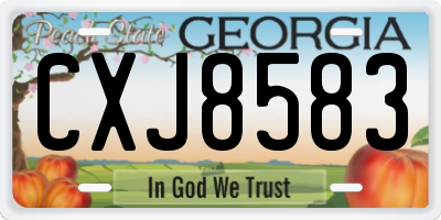 GA license plate CXJ8583