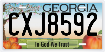 GA license plate CXJ8592