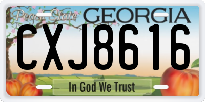 GA license plate CXJ8616