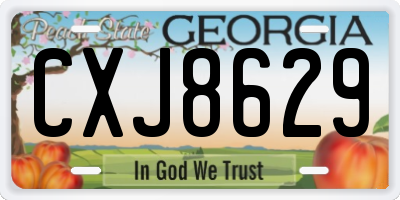 GA license plate CXJ8629