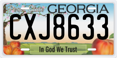 GA license plate CXJ8633