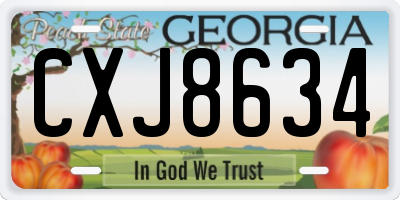 GA license plate CXJ8634
