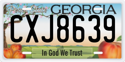 GA license plate CXJ8639