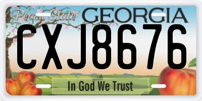 GA license plate CXJ8676