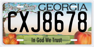 GA license plate CXJ8678