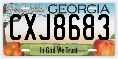 GA license plate CXJ8683