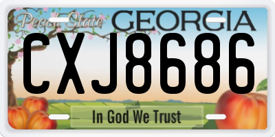 GA license plate CXJ8686