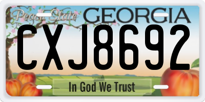 GA license plate CXJ8692
