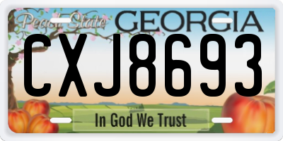 GA license plate CXJ8693