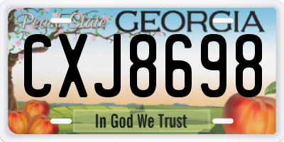 GA license plate CXJ8698