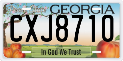 GA license plate CXJ8710