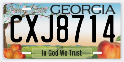 GA license plate CXJ8714