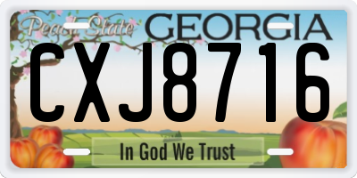 GA license plate CXJ8716