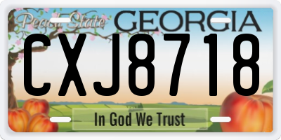 GA license plate CXJ8718