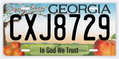 GA license plate CXJ8729