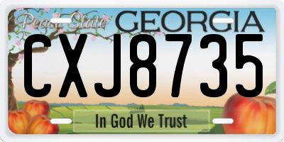 GA license plate CXJ8735