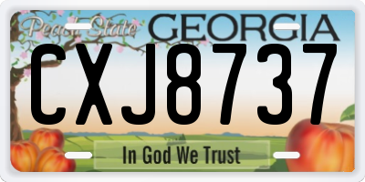 GA license plate CXJ8737